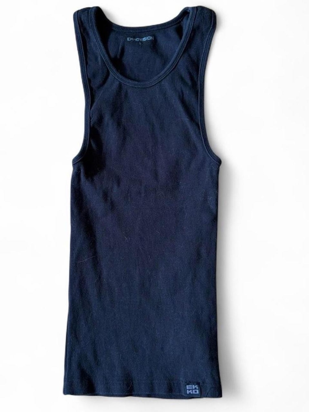 Ekkovision black activewear gym tank top with a stretchy fit Sz L